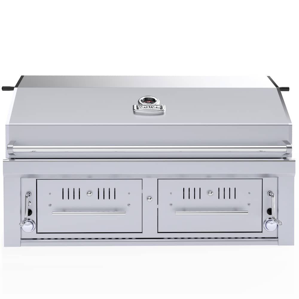 Sunstone Grills Sunstone® Series 42″ Gas Hybrid Dual Zone Charcoal/Wood Burning Grill-EMCHDZ42