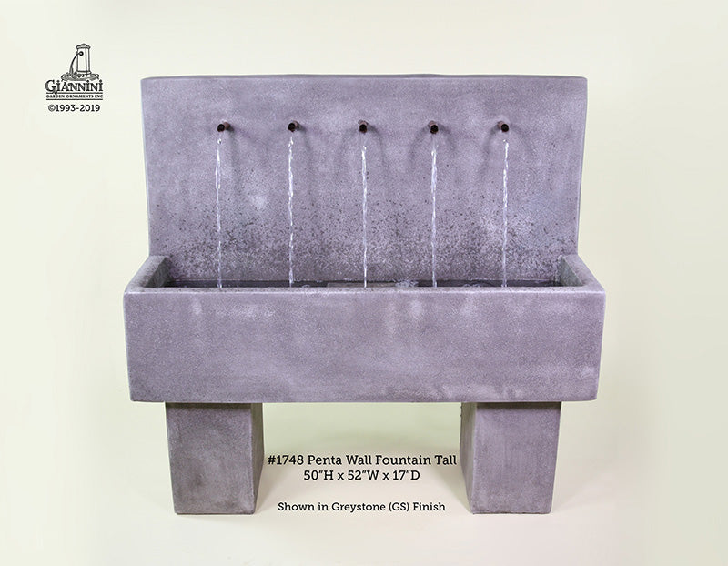 Elegant Tall Penta Wall Fountain for a Serene Atmosphere