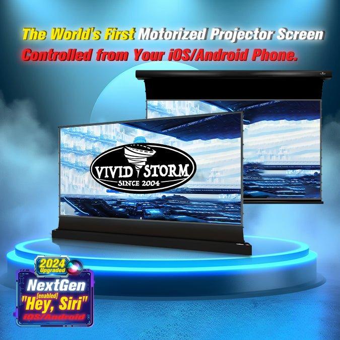 VIVIDSTORM PHANTOM Recessed In-Ceiling Motorized Tension White Cinema Projector screen