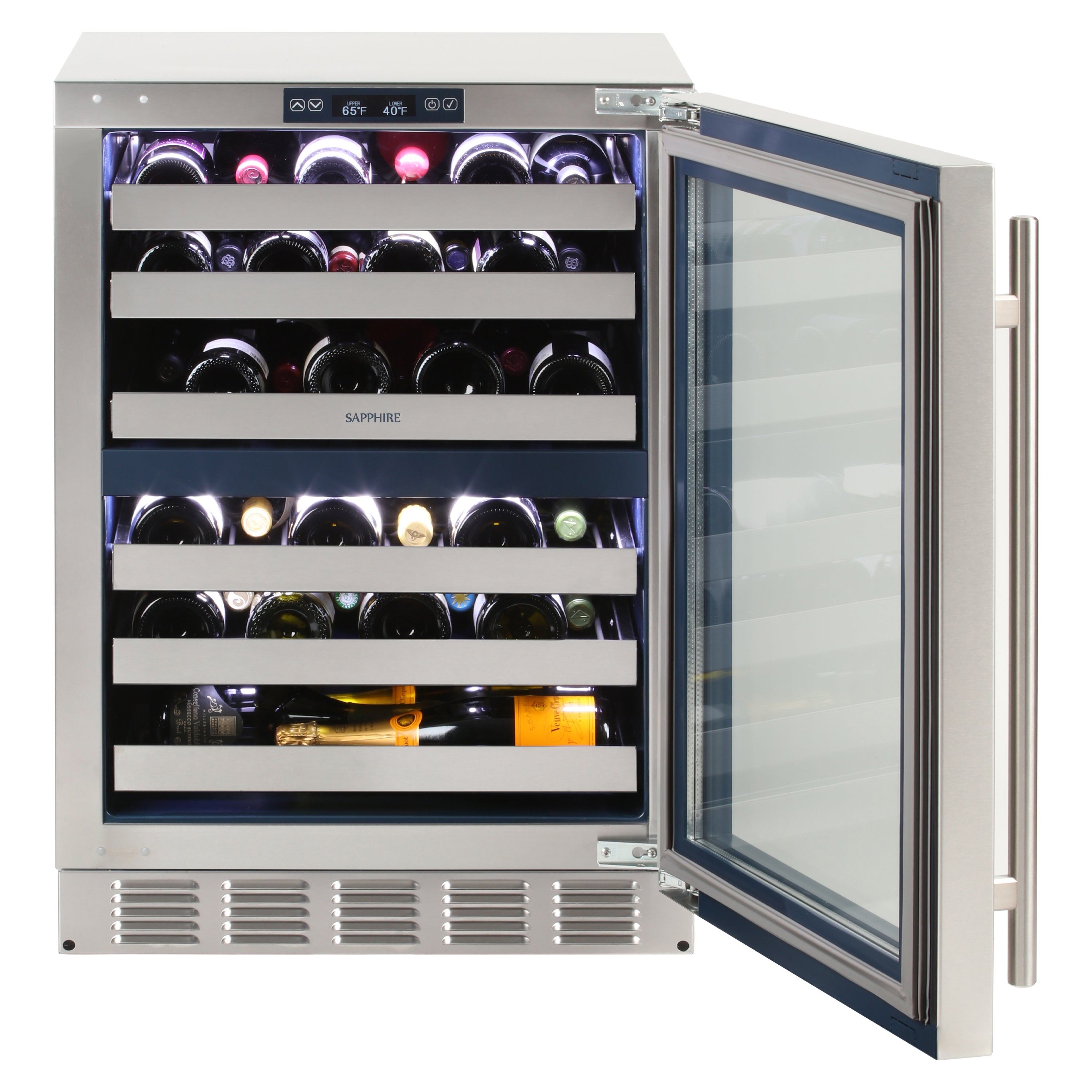 Sapphire Appliances Wine Refrigerators | Indoor 24" Dual Zone Wine Refrigerator