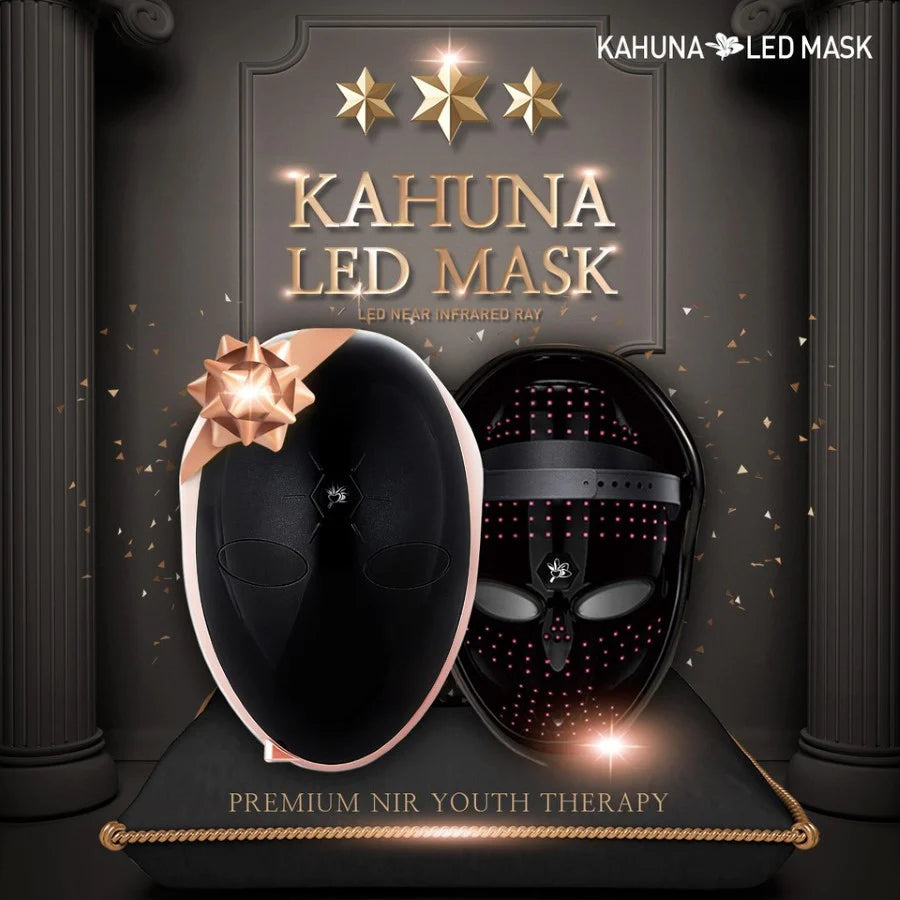 Kahuna MADE IN KOREA, Korean Beauty Secret, Healthy Glowing Glass Skin – Kahuna Premium LED mask – Collagen Activation – Black/RoseGold