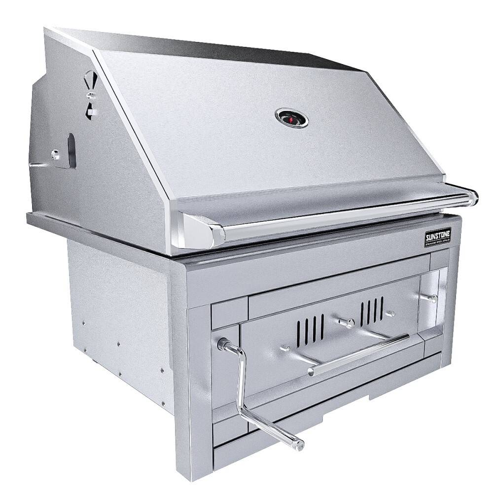 Sunstone Grills Sunstone® Series 28″ Single Zone 304 Stainless Steel Charcoal Grill-SUNCHDZ28