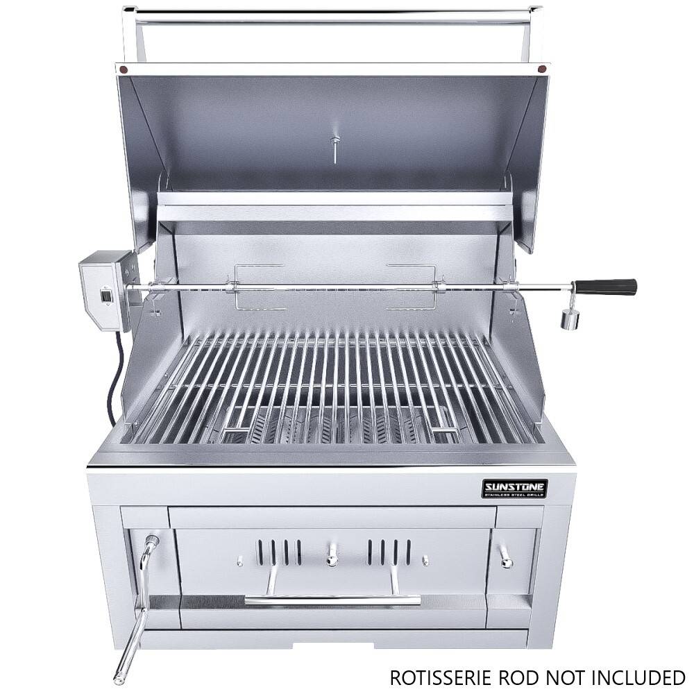 Sunstone Grills Sunstone® Series 28″ Single Zone 304 Stainless Steel Charcoal Grill-SUNCHDZ28