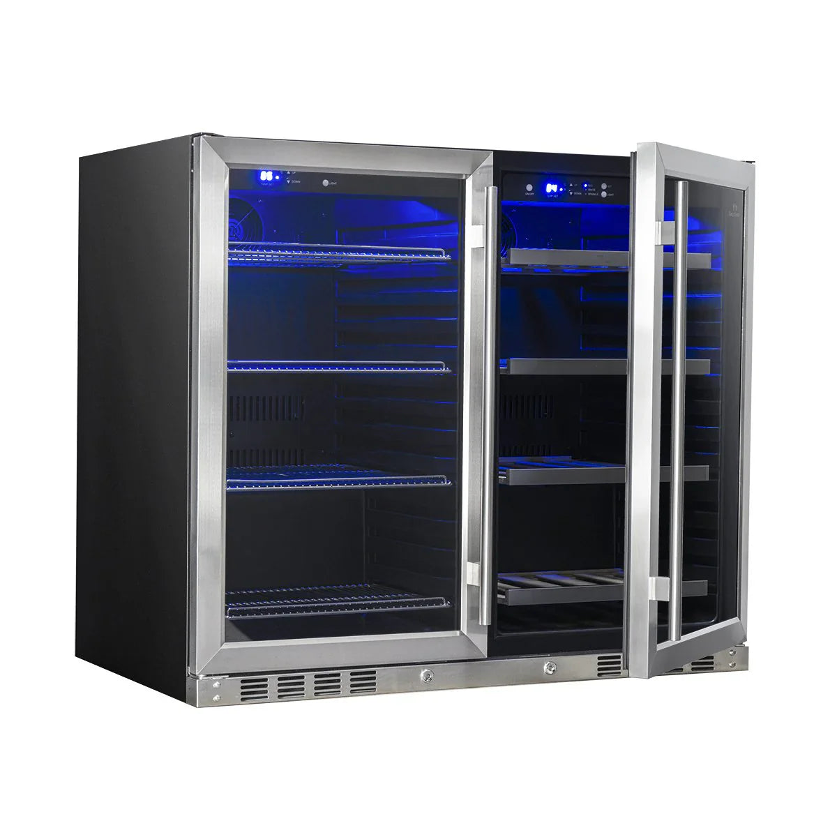 KingsBottle 39 Inch Under Counter Wine And Beer Fridge Combo - KBU28LRX
