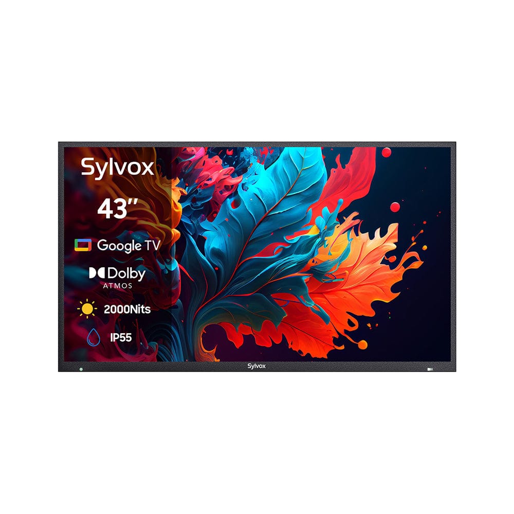 SYLVOX 43" Premium QLED Google Outdoor TV - 2024 Pool Pro QLED 2.0 Series(NEW)