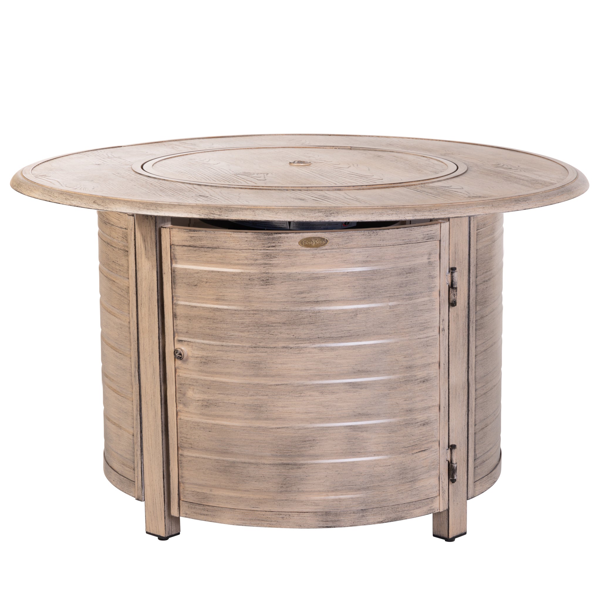 Fire Sense Thatcher Round LPG Fire Pit in Driftwood | 62739
