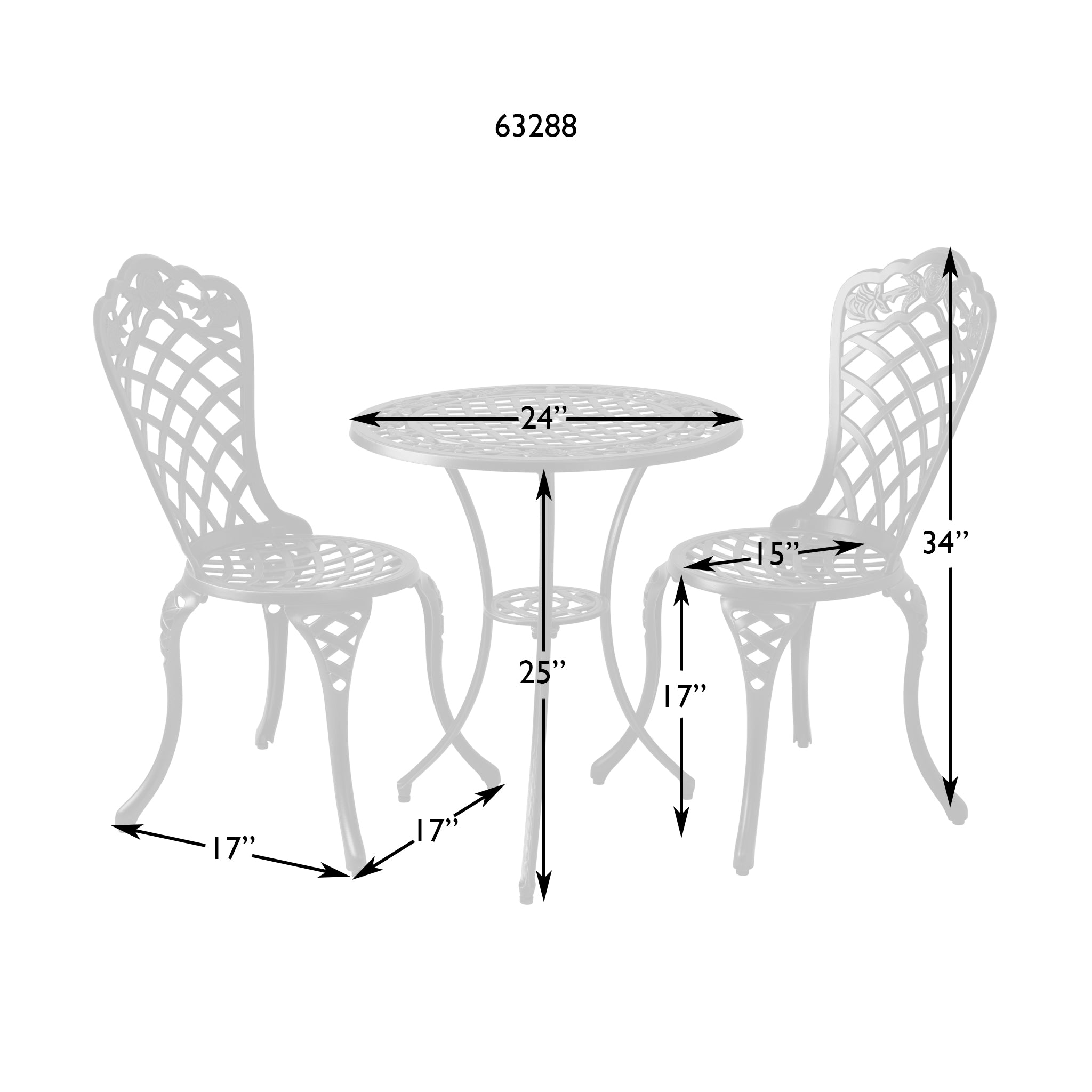 Balkene Home Scarlet Aluminum Bistro Set | 63288