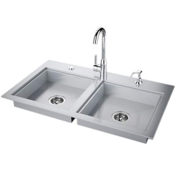 Sunstone Outdoor Rated ADA Compliant Drop In Double Sinks - ADASK37