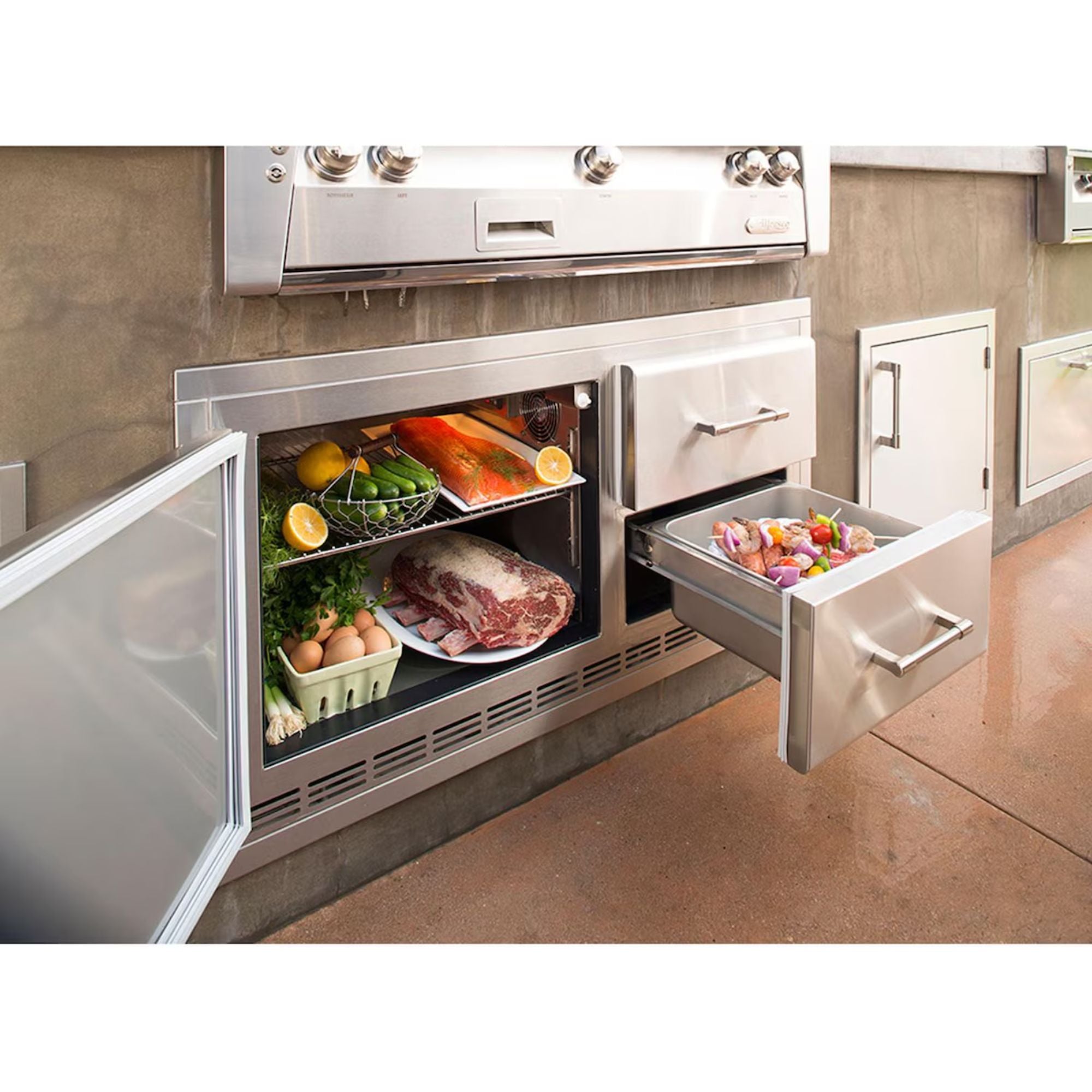 Alfresco 42-Inch 7.2 Cu. Ft. Under Grill Outdoor Rated Refrigerator