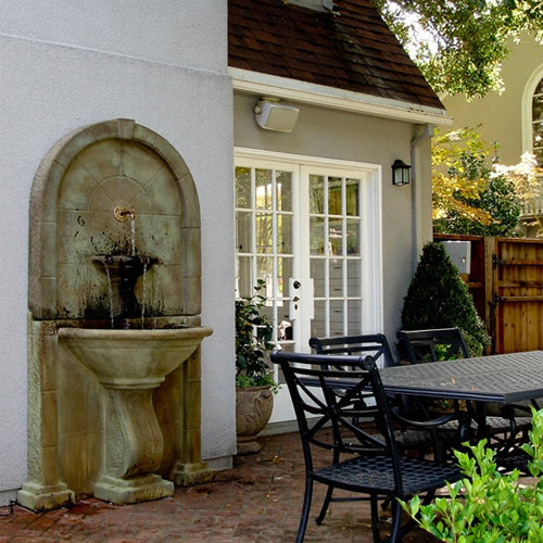 Elegant Amalfi Outdoor Wall Fountain with Refreshing Spout