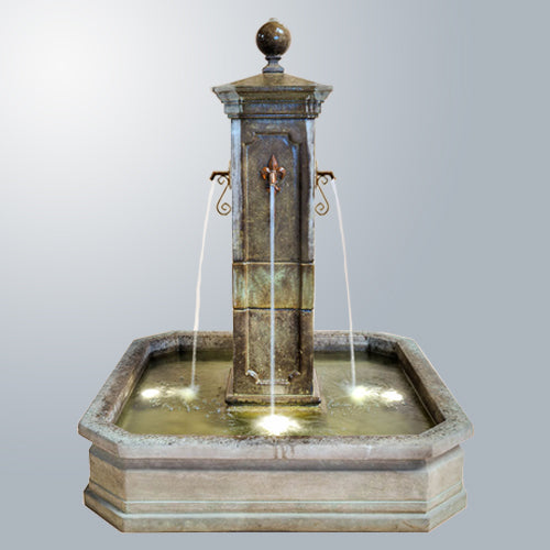 Elegant Anduze Column Fountain with Charming Spouts