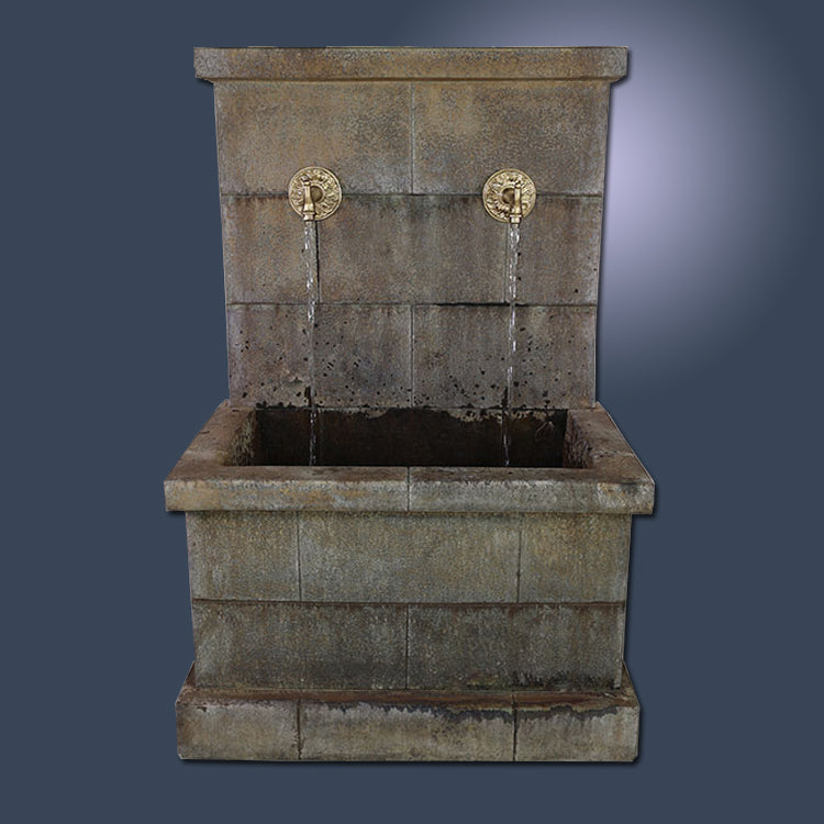 Elegant Antibes Deux Wall Fountain with Stylish Bronze Spouts