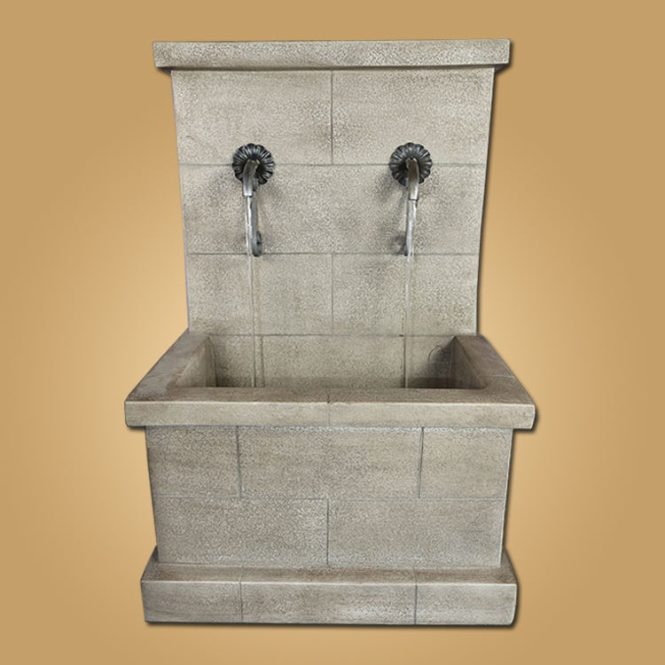 Elegant Antibes Deux Wall Fountain with Charming Rustic Spouts