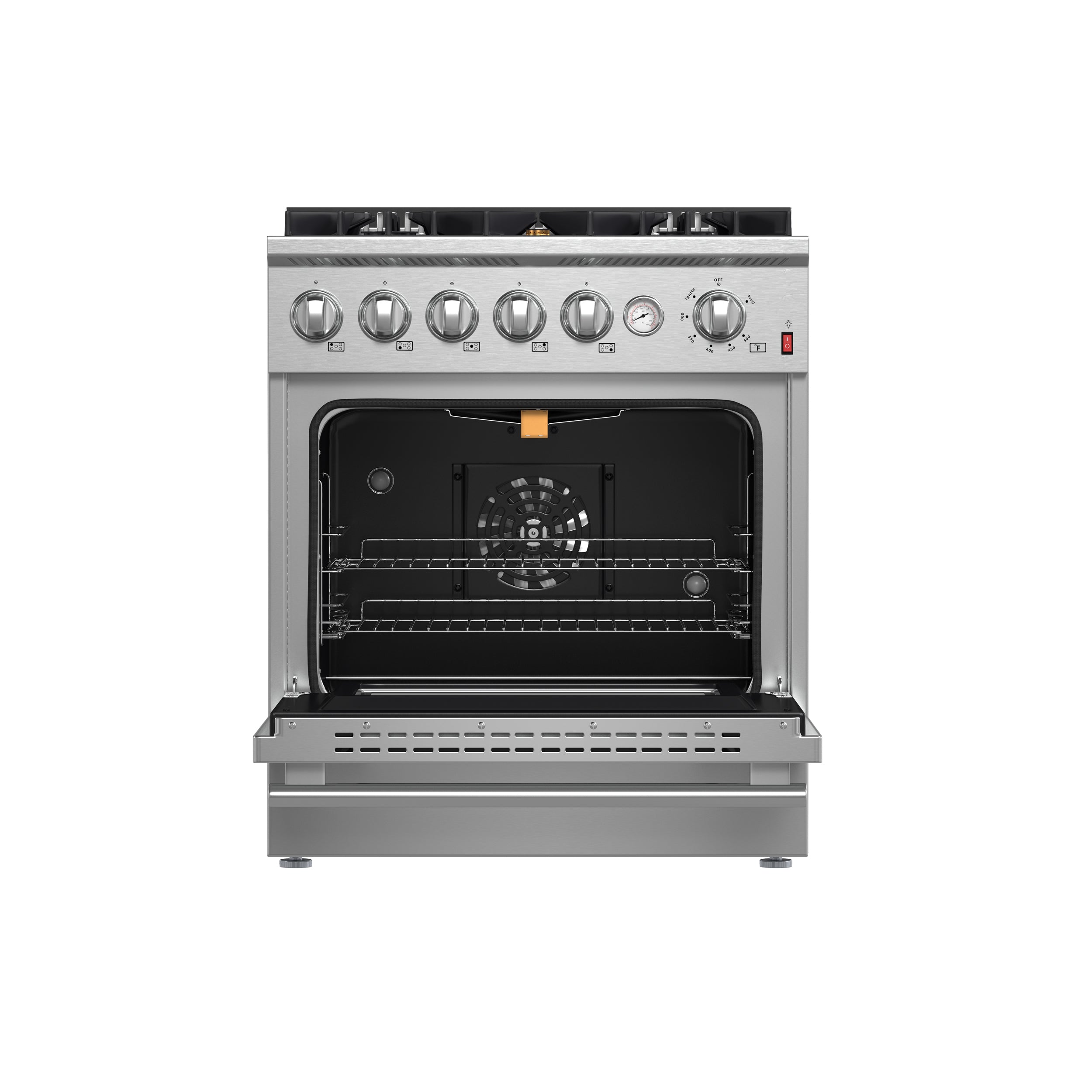 FORNO Giovanni 30-inch Gas Range Stainless Steel, 5 Burners 67,000 BTU, 4.32 cu.ft. Convection Oven