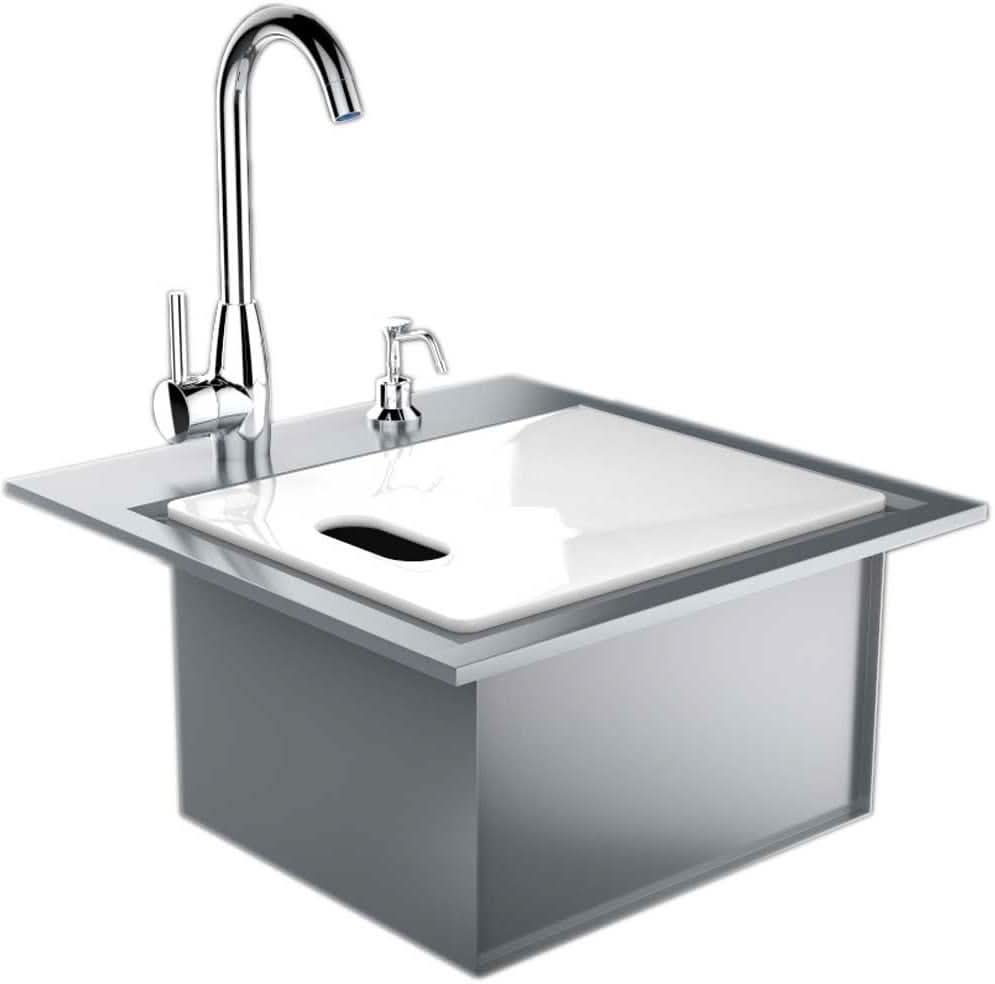 Sunstone Commercial Sinks with Lid and Cutting Board, 21 Inch - B-PS21