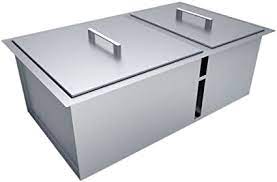 Sunstone Over/Under Height Double Basin Sinks with Covers, 34" x 12" - B-SK34