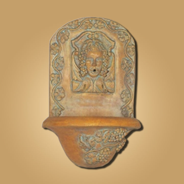 Elegantly Crafted Bacco Wall Fountain for Timeless Outdoor Beauty