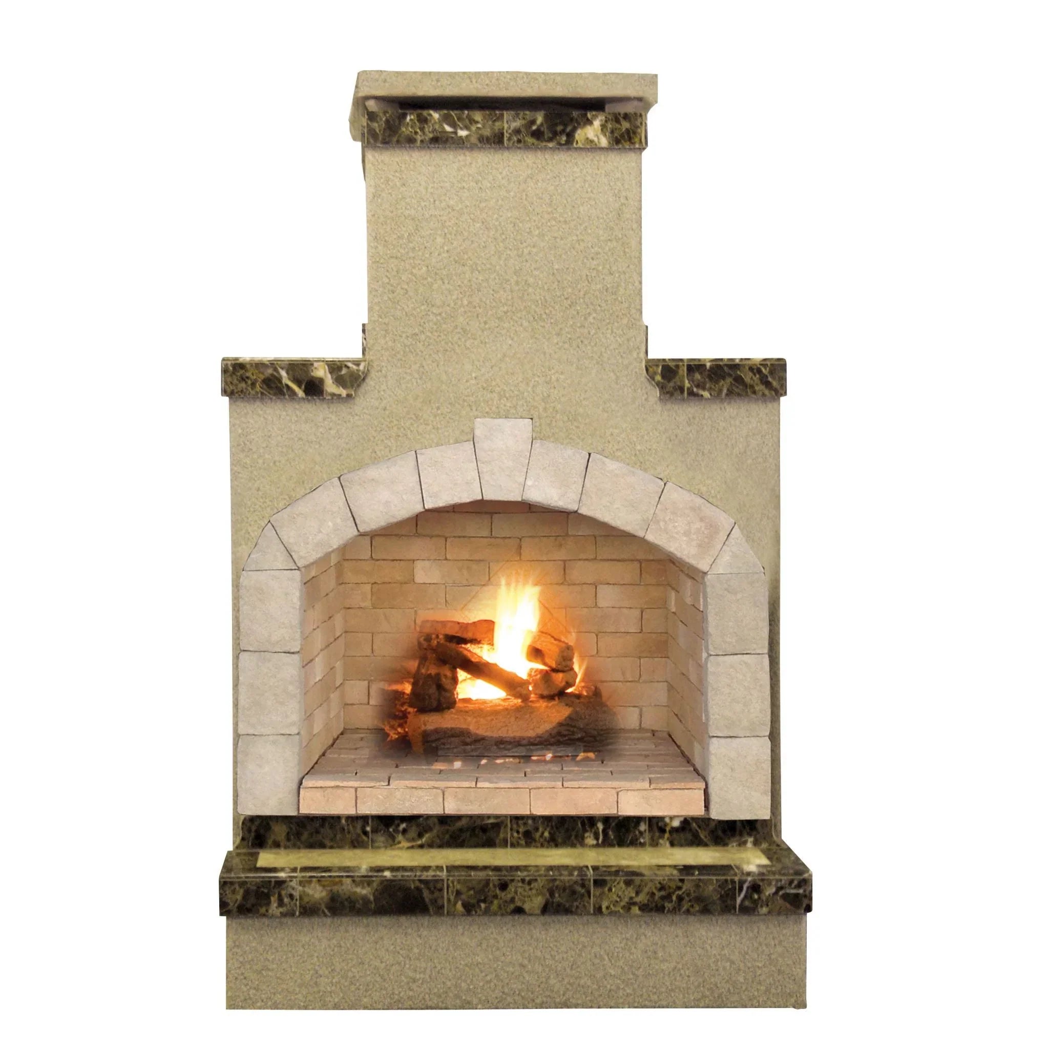 Cal Flame 48-Inch Outdoor Fireplace with Hearth FRP908-2