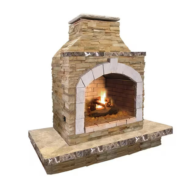 Cal Flame 72-Inch Outdoor Fireplace FRP909-3