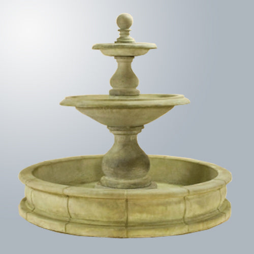 Elegant Carrara Two-Tier Fountain with Expansive 66" Wide Pond
