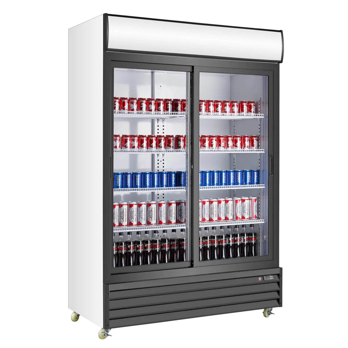 KingsBottle 18" Double Sliding Door Display Beverage Cooler Refrigerator - G1000