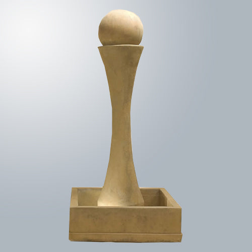 Stunning Equinox Sphere Fountain Featuring a Contemporary Square Bowl