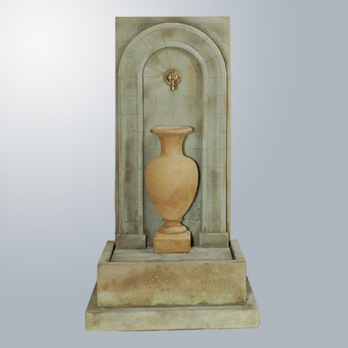 Elegant Tall Etruria Wall Fountain with Spout