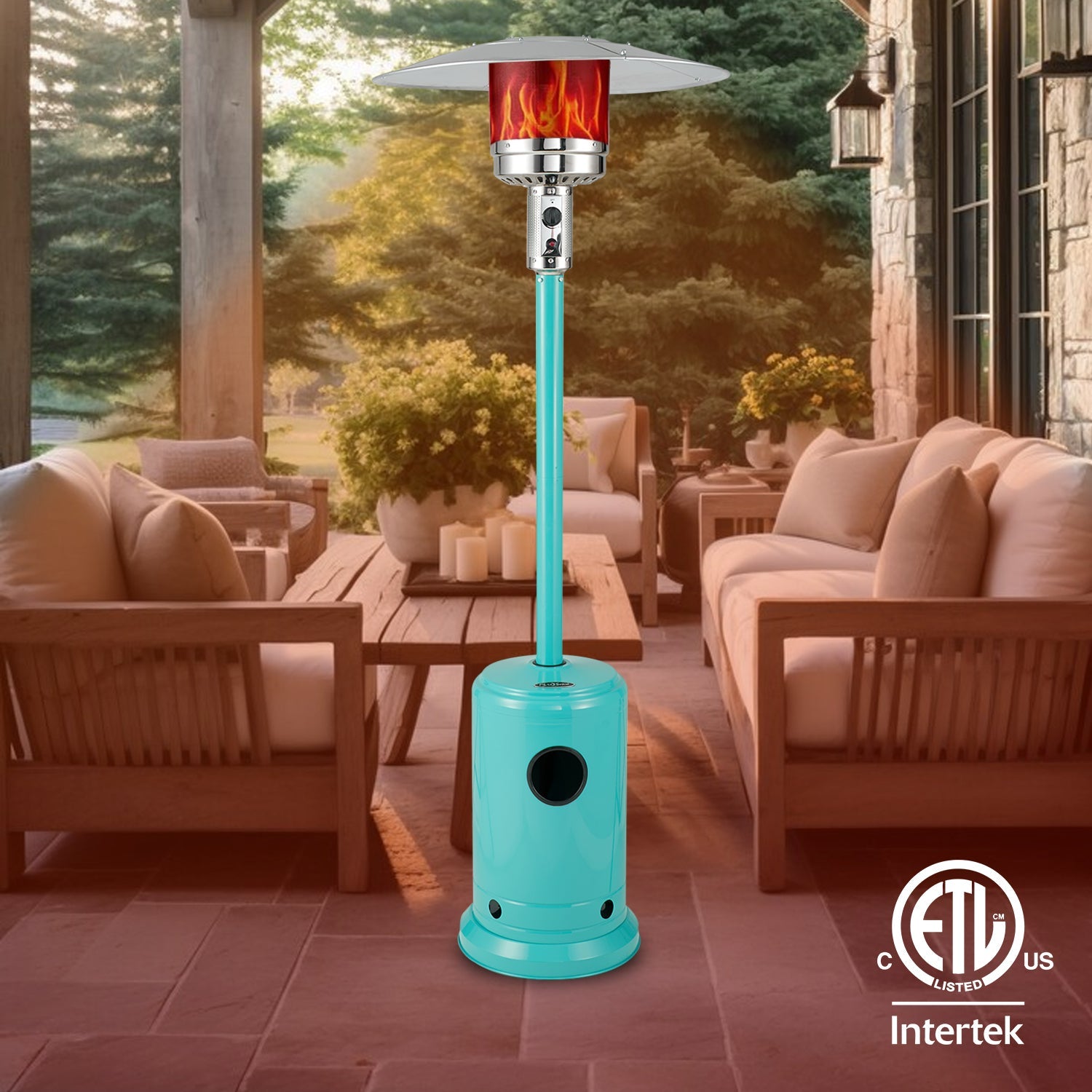 Fire Sense Aqua Blue Powder Coated Patio Heater | 61130