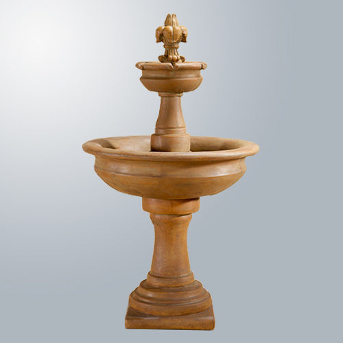 Elegant Fleur De Lis Two-Tier Water Fountain
