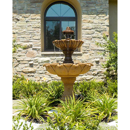 Elegant Gardenia Two-Tier Water Fountain