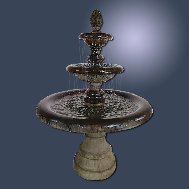 Elegant Grand Newcastle Three-Tier Water Fountain