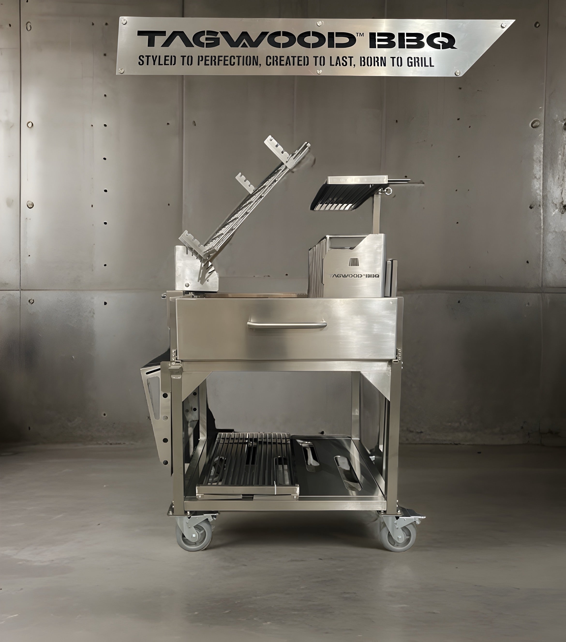 Tagwood BBQ Argentine Clamp Grill with firebox | BBQ33SS --