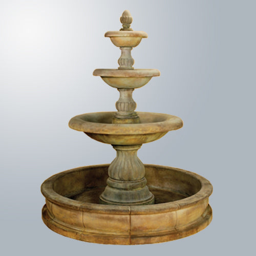 Elegant Isola Three-Tier Water Fountain for Tranquil Outdoor Spaces