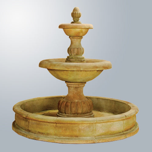 Elegant Isola Two-Tier Pond Fountain for a Tranquil Garden Ambiance