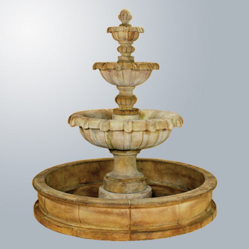 Elegant Three-Tiered Pond Fountain for Your Garden Oasis