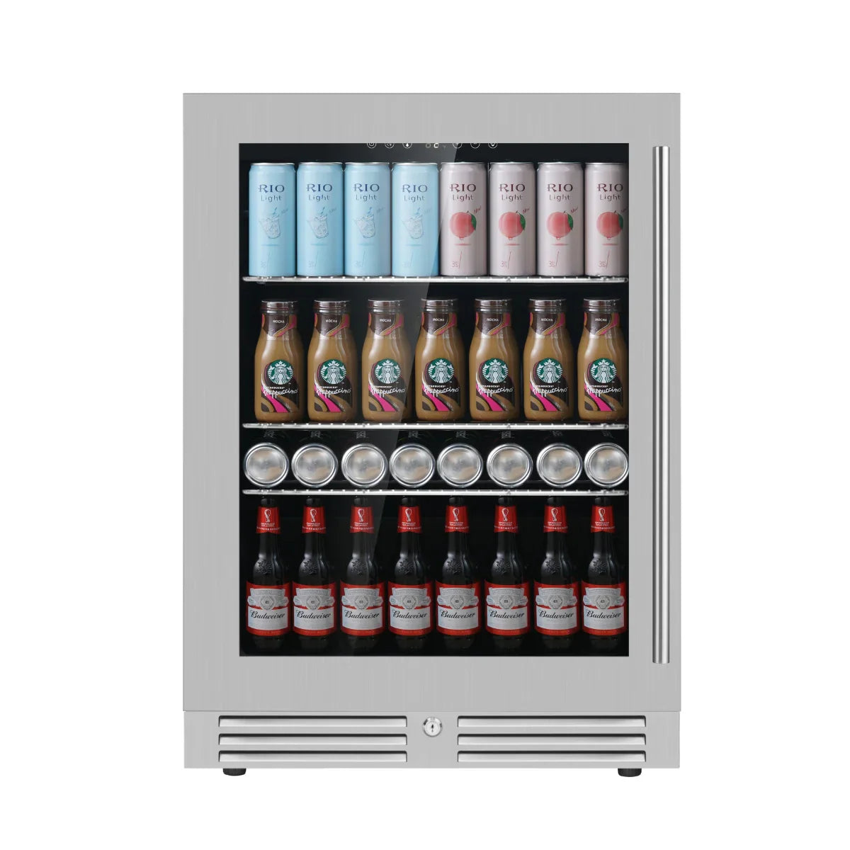KingsBottle 24 Inch Under Counter LOW-E Glass Door Beer Fridge - KBU145BX