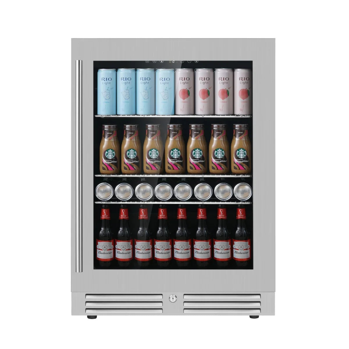 KingsBottle 24 Inch Under Counter LOW-E Glass Door Beer Fridge - KBU145BX