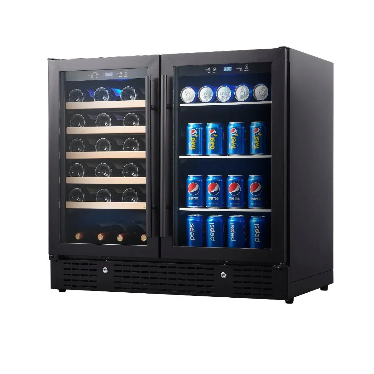 KingsBottle 36" Beer and Wine Cooler Combination with Low-E Glass Door - KBU190BW