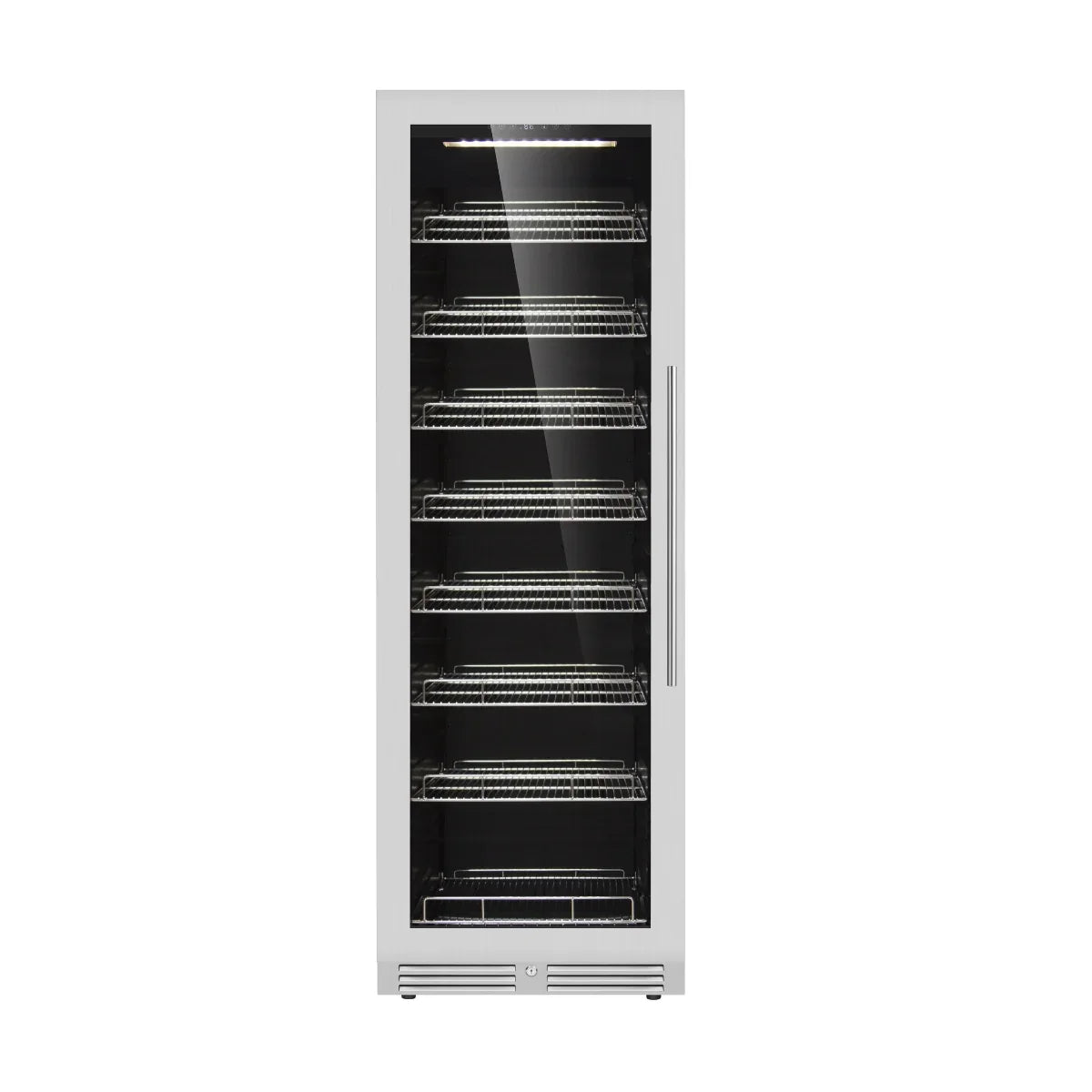 KingsBottle Large Beverage Refrigerator With Low-E Glass Door With Stainless Steel Trim