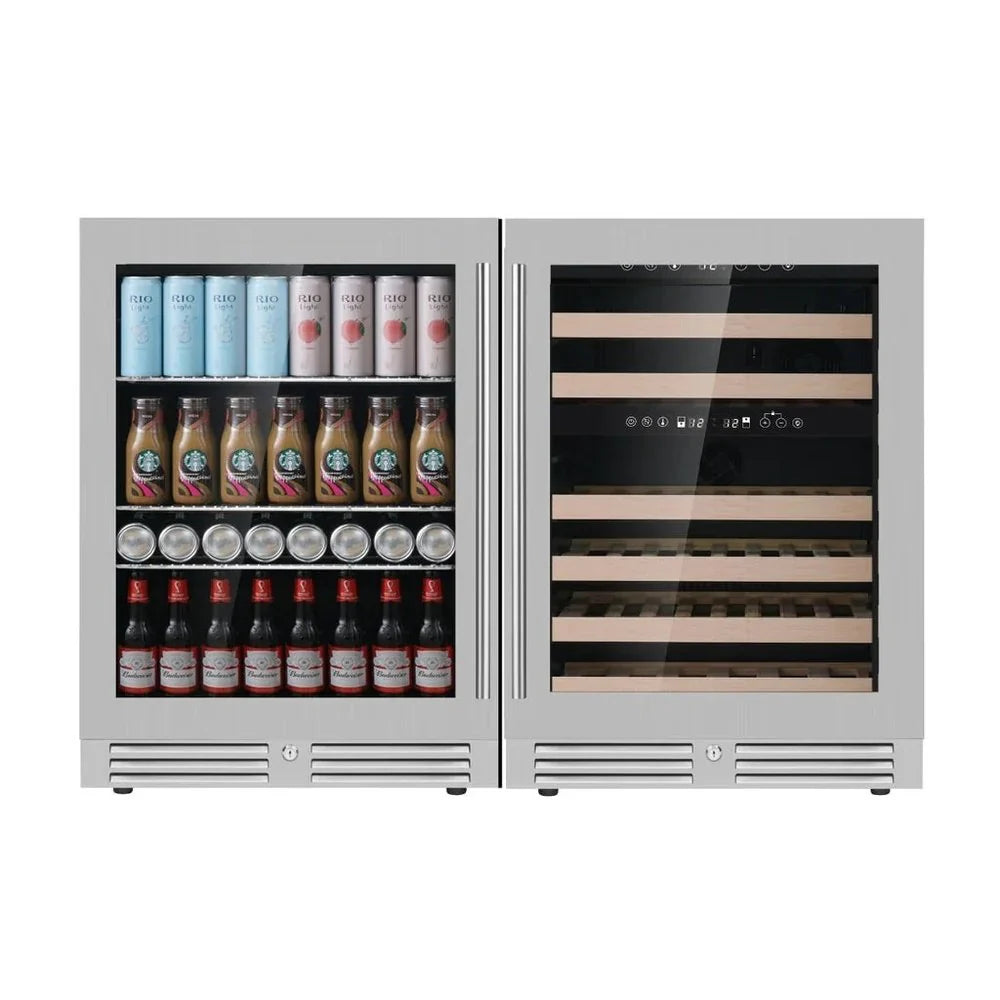 KingsBottle 48" Ultimate Under Bench Wine and Bar Refrigerator Combo - KBU145BW3