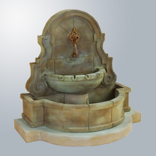 Elegant Liguria Wall Fountain with Step for a Stunning Water Feature