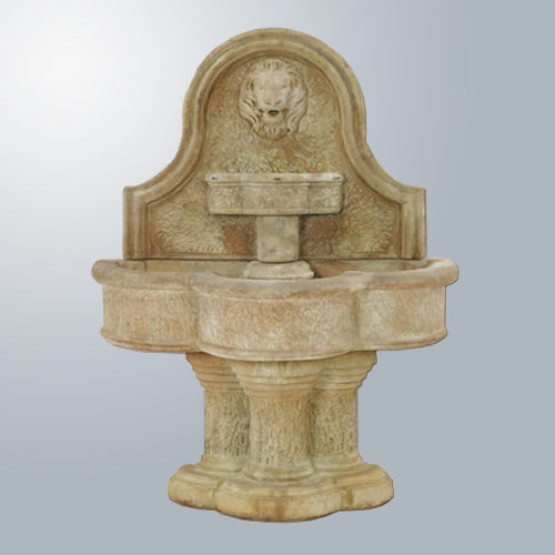 Majestic Luccan Lion Outdoor Wall Water Fountain