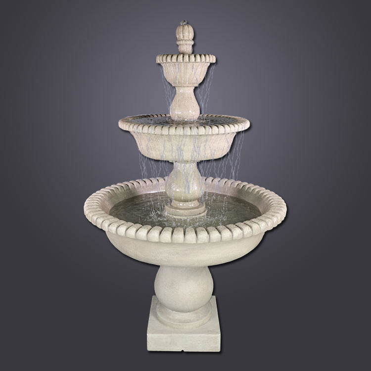 Elegant Malibu Three-Tier Water Fountain for Your Outdoor Oasis