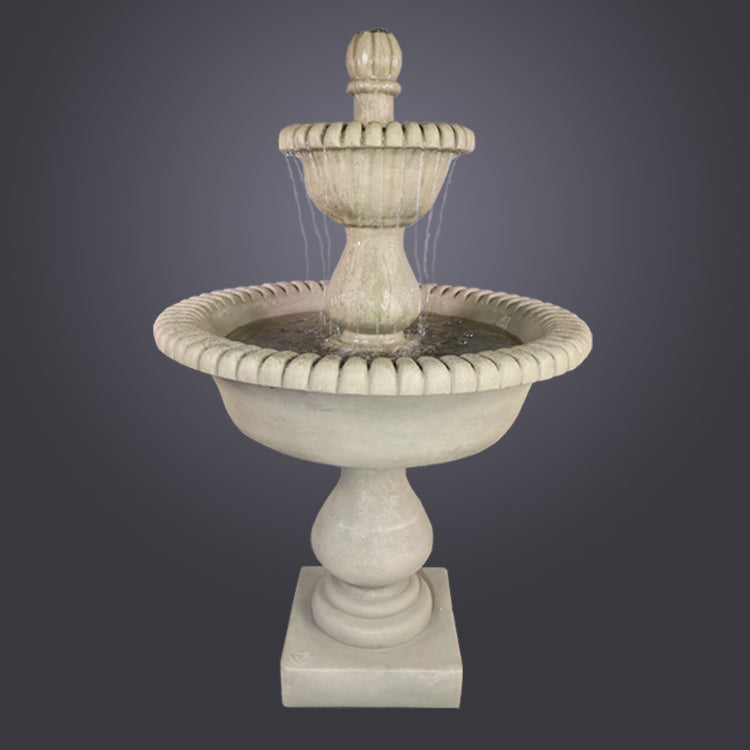 Elegant Malibu Two-Tier Water Fountain for Tranquil Outdoor Spaces
