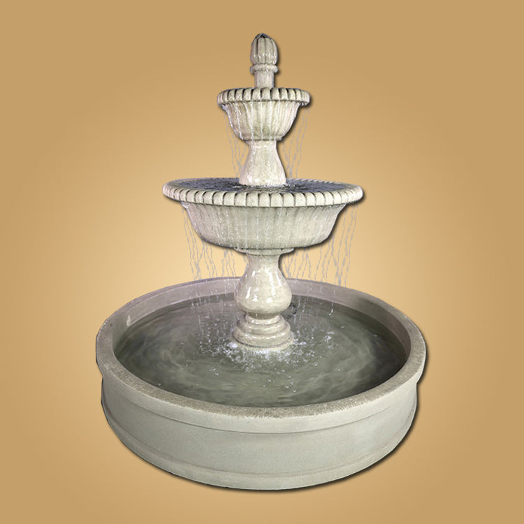 Elegant Malibu Two-Tier Pond Fountain for Tranquil Outdoor Ambiance
