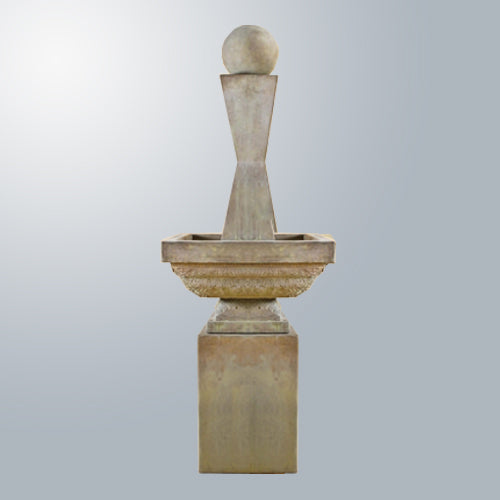 Elegant Tall Mod I Fountain with Stylish Sphere