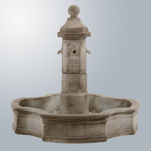 Elegant Monaco Pond Fountain Featuring Exquisite Lorraine Finial