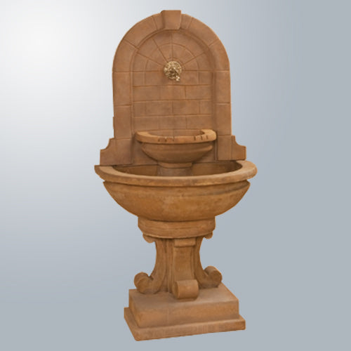 Elegant Montefalco Wall Fountain with Exquisite Bronze Spout