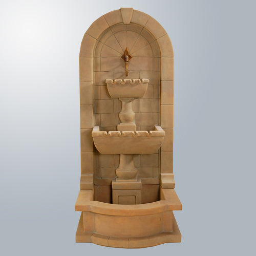 Elegant Monterosso Wall Fountain with Serene Pond Feature