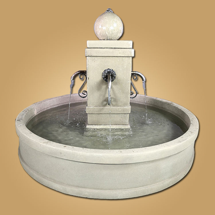 Charming Napa Round Pond Fountain with Rustic Spouts